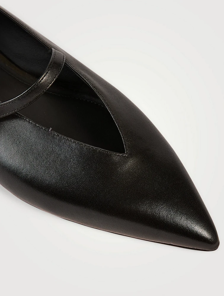 Leather Mary Jane Ballet Flats