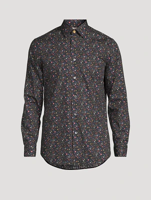 Organic Cotton Tailored-Fit Shirt Floral Print
