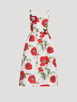 Faille Midi Dress Poppy Print