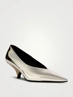 The Wedge-Heel Mirror Leather Pumps