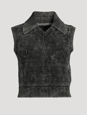 3D-Logo Polo Sweater Vest