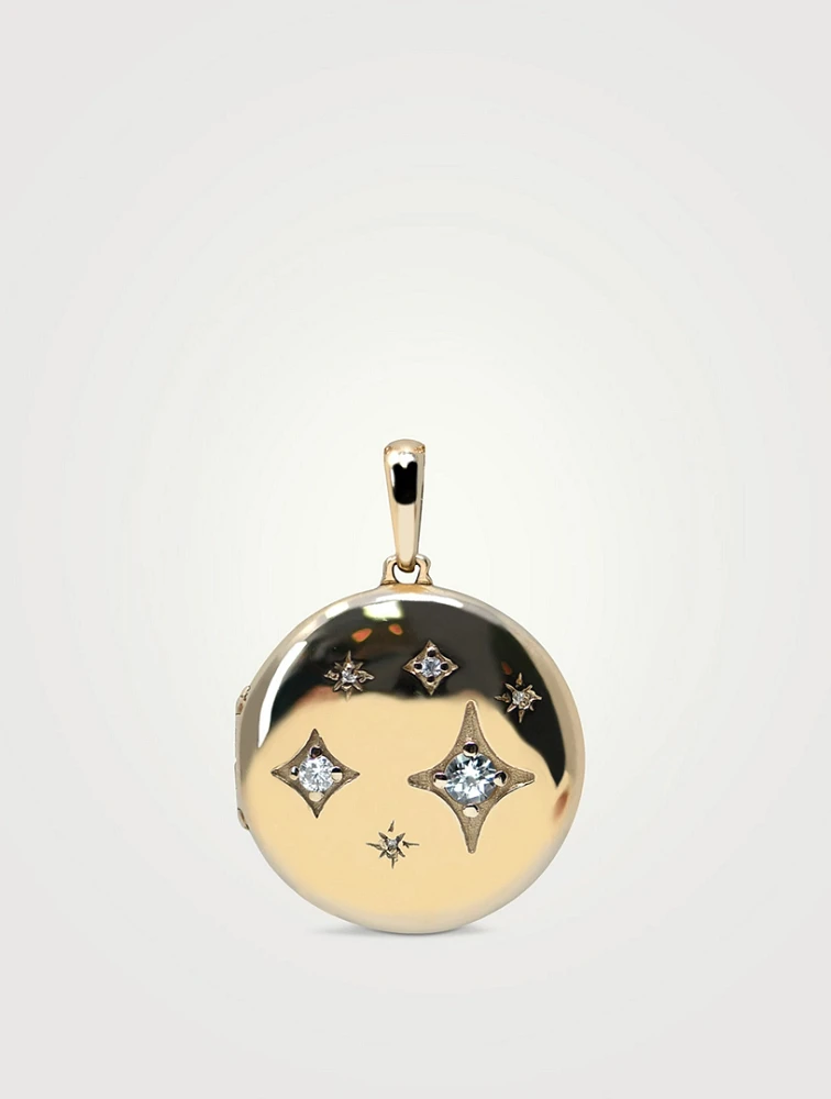 Jac+Jo 14K Gold Gothic Star Constellation Locket With Diamonds
