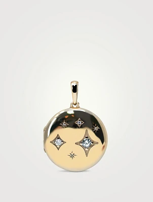 Jac+Jo 14K Gold Gothic Star Constellation Locket With Diamonds