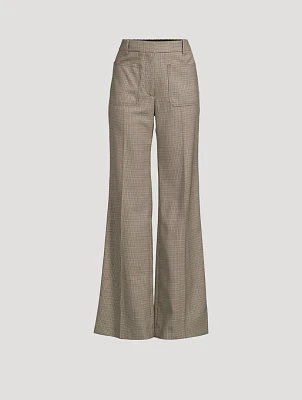 Christophe Houndstooth Flare Trousers