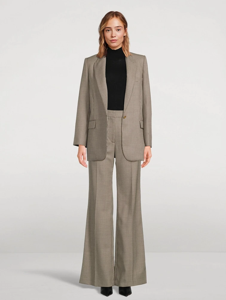 Christophe Houndstooth Flare Trousers