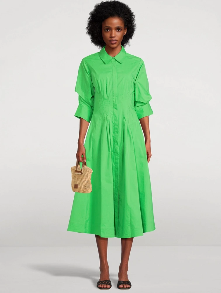 Jazz Pintuck Midi Shirt Dress