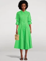 Jazz Pintuck Midi Shirt Dress