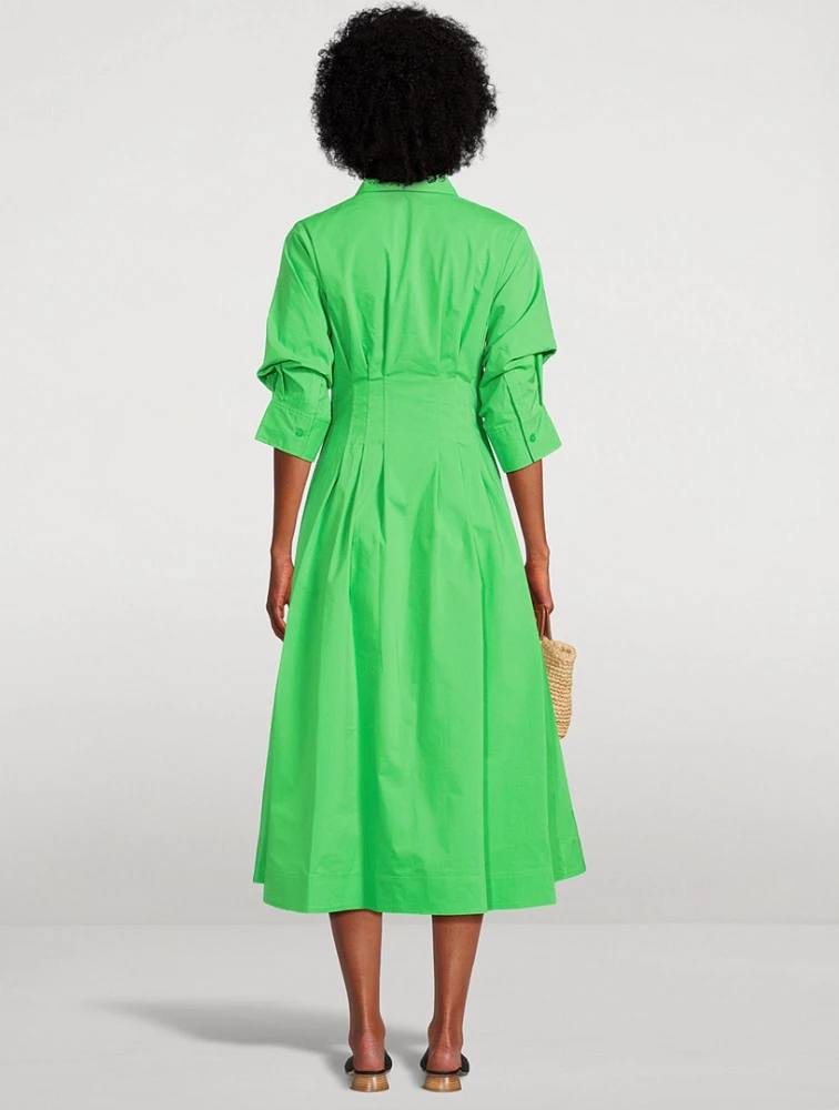 Jazz Pintuck Midi Shirt Dress