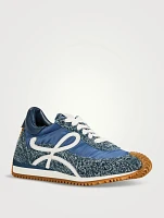Flow Runner Nylon And Brushed Suede Sneakers