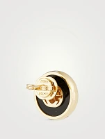 Gucci Interlocking 18K Gold Stud Earrings With Onyx