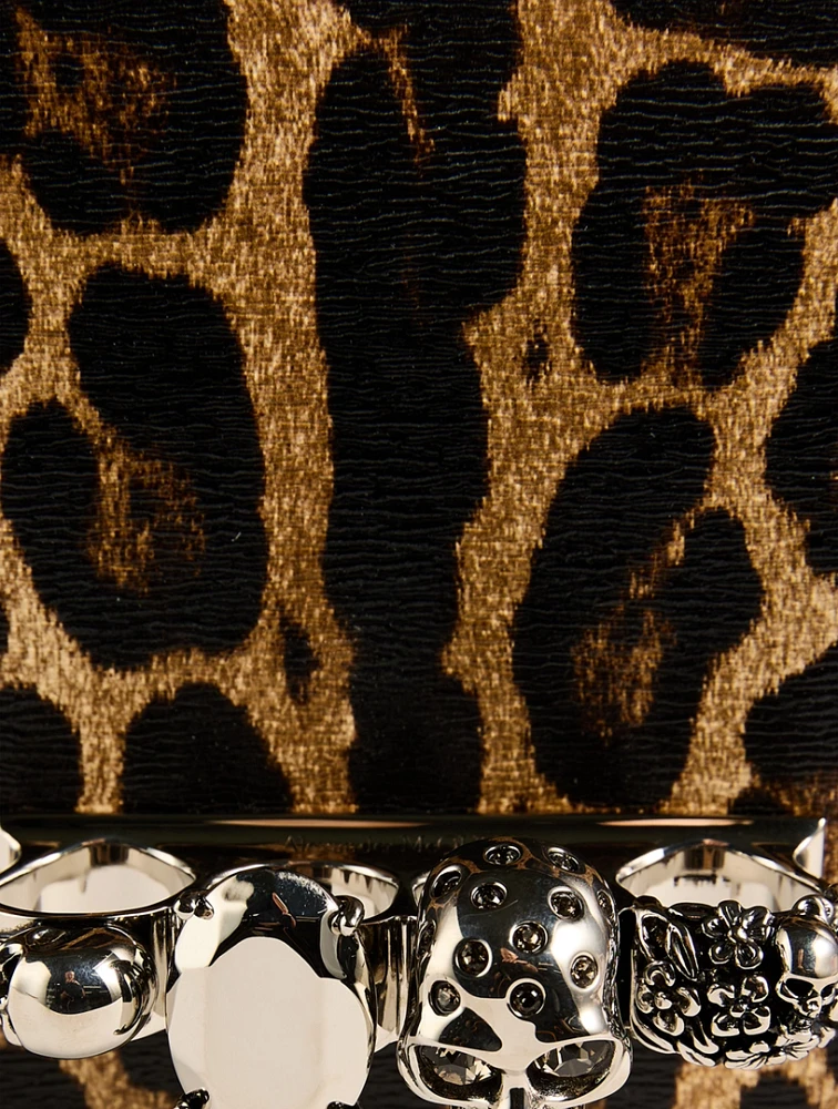 Jewelled Satchel In Leopard Print
