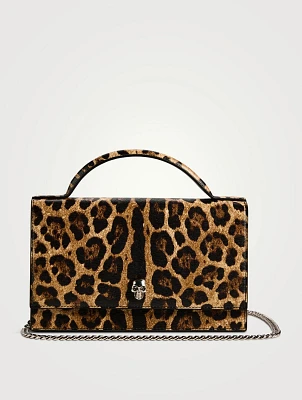 Medium Skull Top Handle Bag In Leopard Print