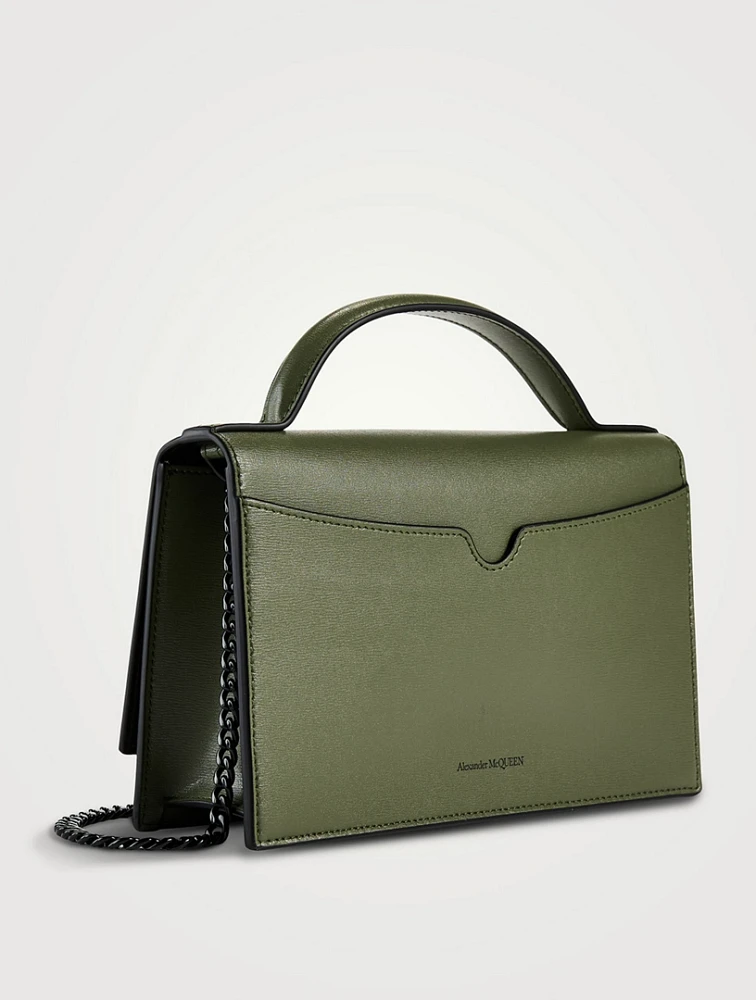 Medium Skull Leather Top Handle Bag