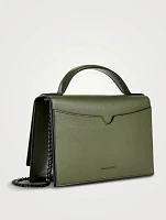 Medium Skull Leather Top Handle Bag