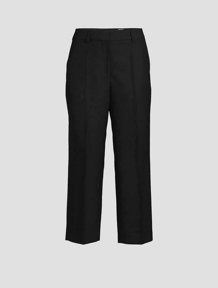 Straight-Leg Cropped Trousers