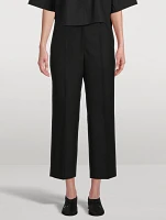 Straight-Leg Cropped Trousers