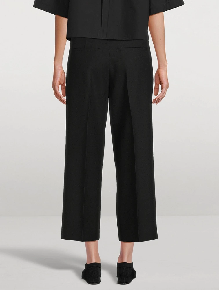 Straight-Leg Cropped Trousers