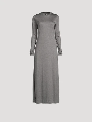 Long-Sleeve Jersey Maxi Dress