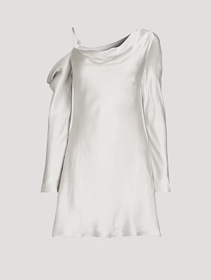 Sofia Off-The-Shoulder Satin Mini Dress