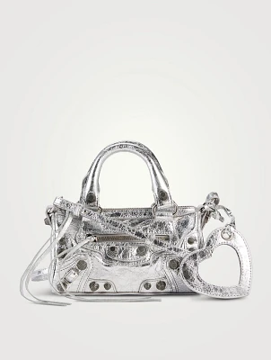 Nano Le Cagole Metallic Leather Duffle Bag