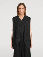Floral Jacquard Cashmere Sweater Vest