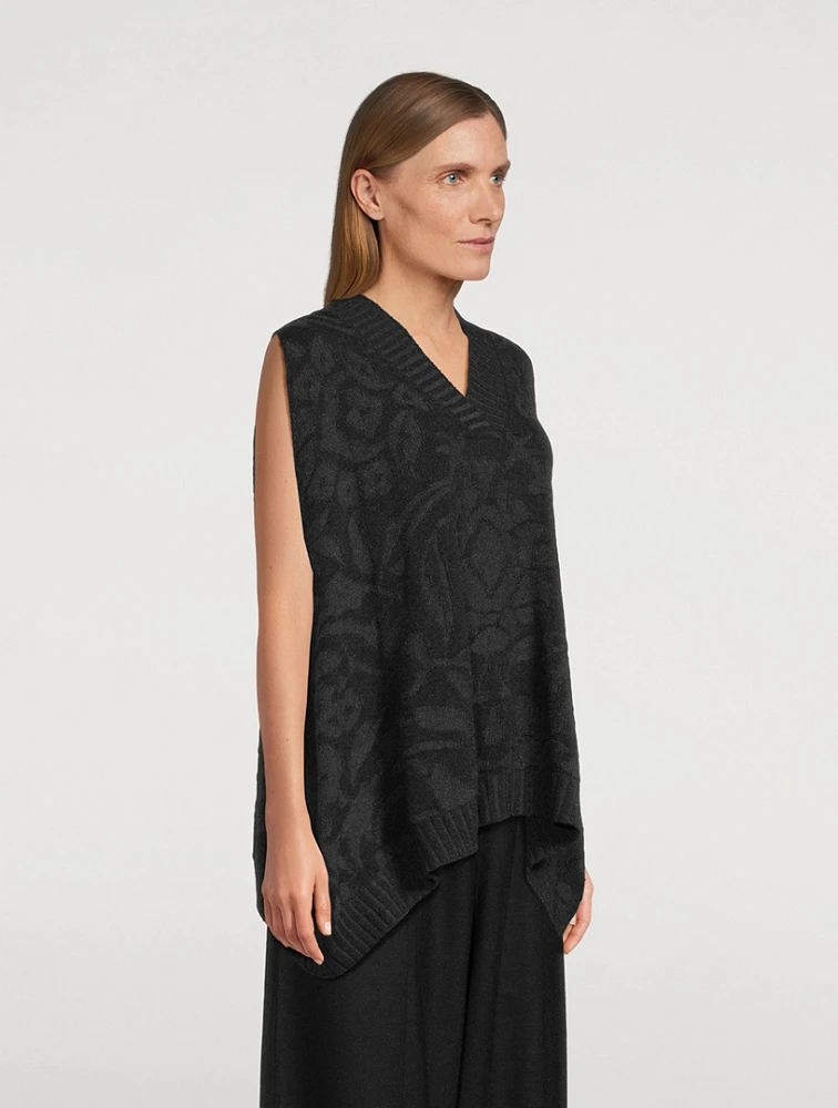 Floral Jacquard Cashmere Sweater Vest