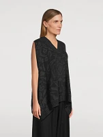 Floral Jacquard Cashmere Sweater Vest