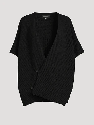 Rippled Cashmere Wrap Cardigan