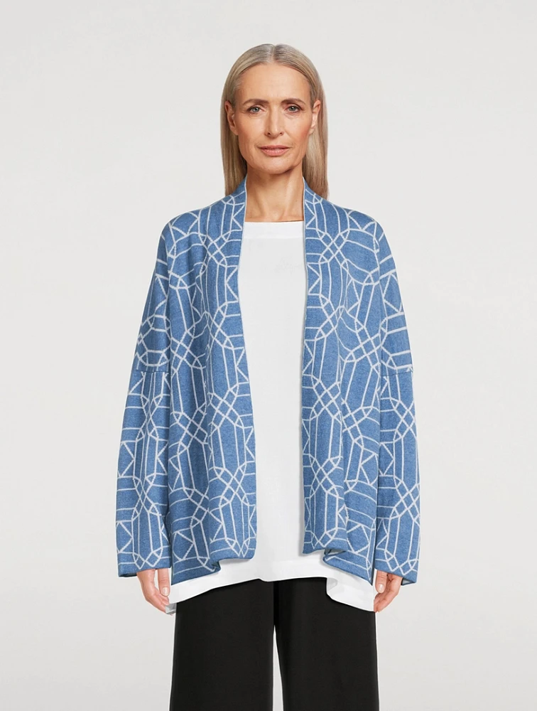 Ottoman Tile Jacquard Cashmere Cardigan