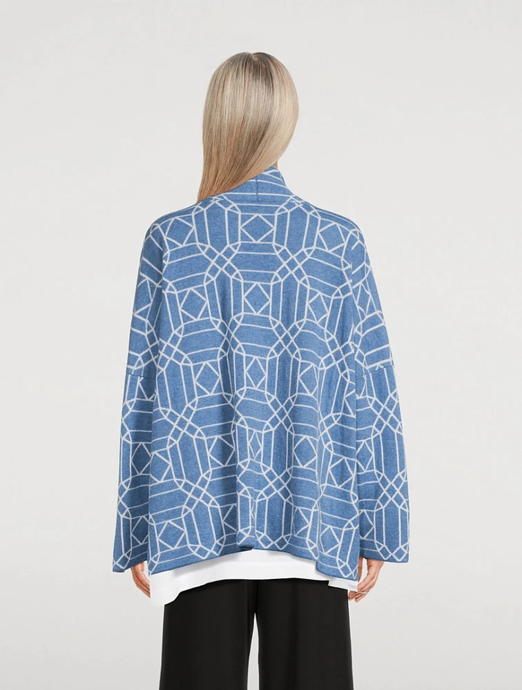 Ottoman Tile Jacquard Cashmere Cardigan