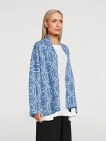 Ottoman Tile Jacquard Cashmere Cardigan