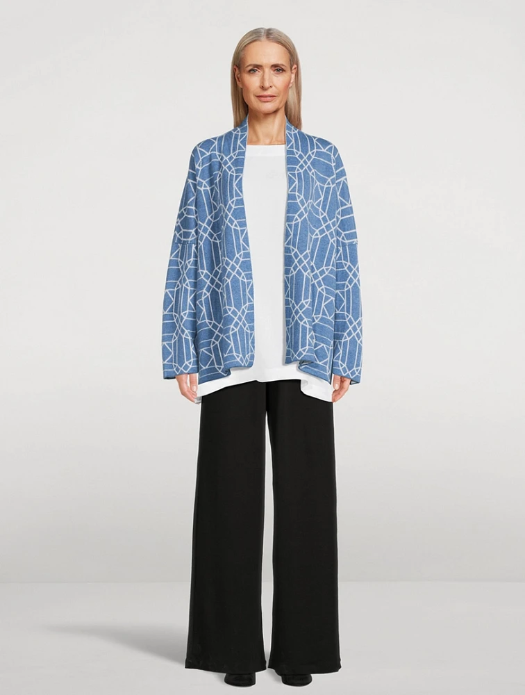 Ottoman Tile Jacquard Cashmere Cardigan