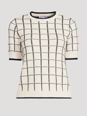 Krissa Jacquard Short-Sleeve Sweater