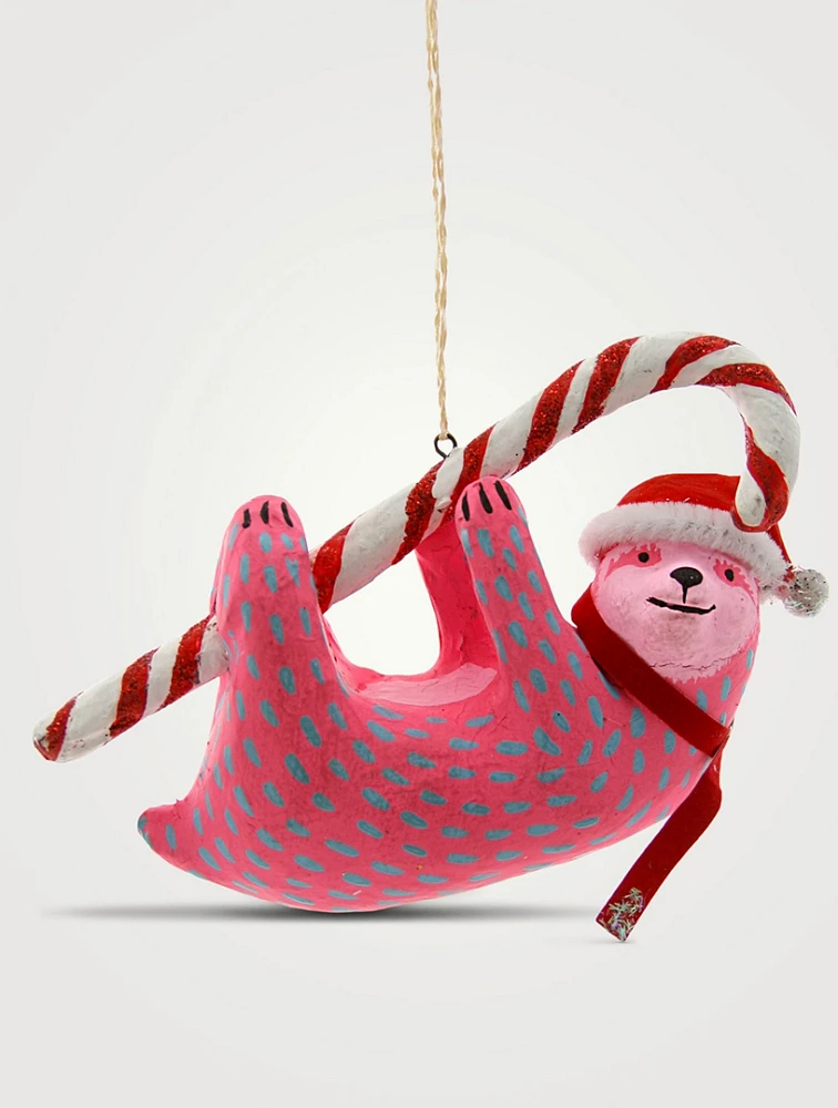 Candy Cane Sloth Ornament