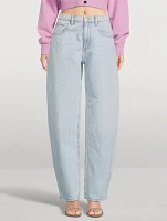 Zipped-Back Balloon-Leg Jeans