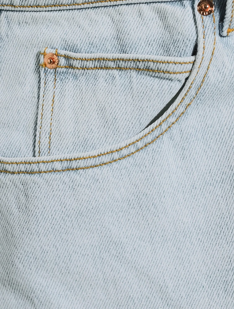 Zipped-Back Balloon-Leg Jeans