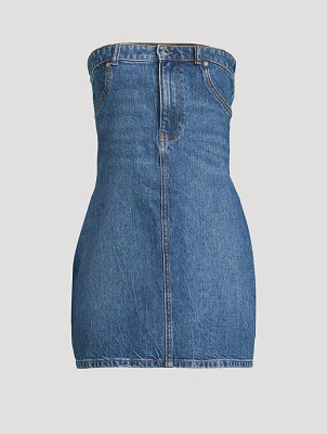 Strapless Denim Mini Dress