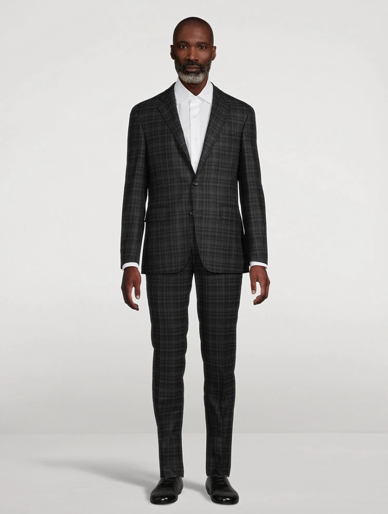 Kei Wool Two-Piece Suit Check Print