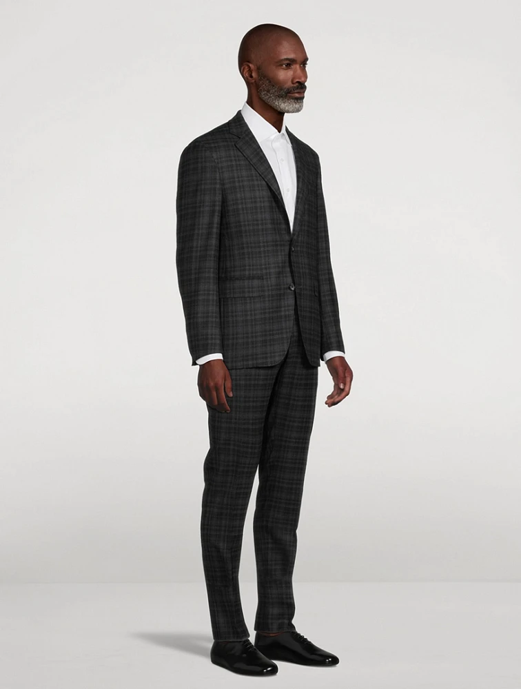 Kei Wool Two-Piece Suit Check Print