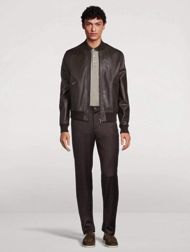 Reversible Leather Bomber Jacket