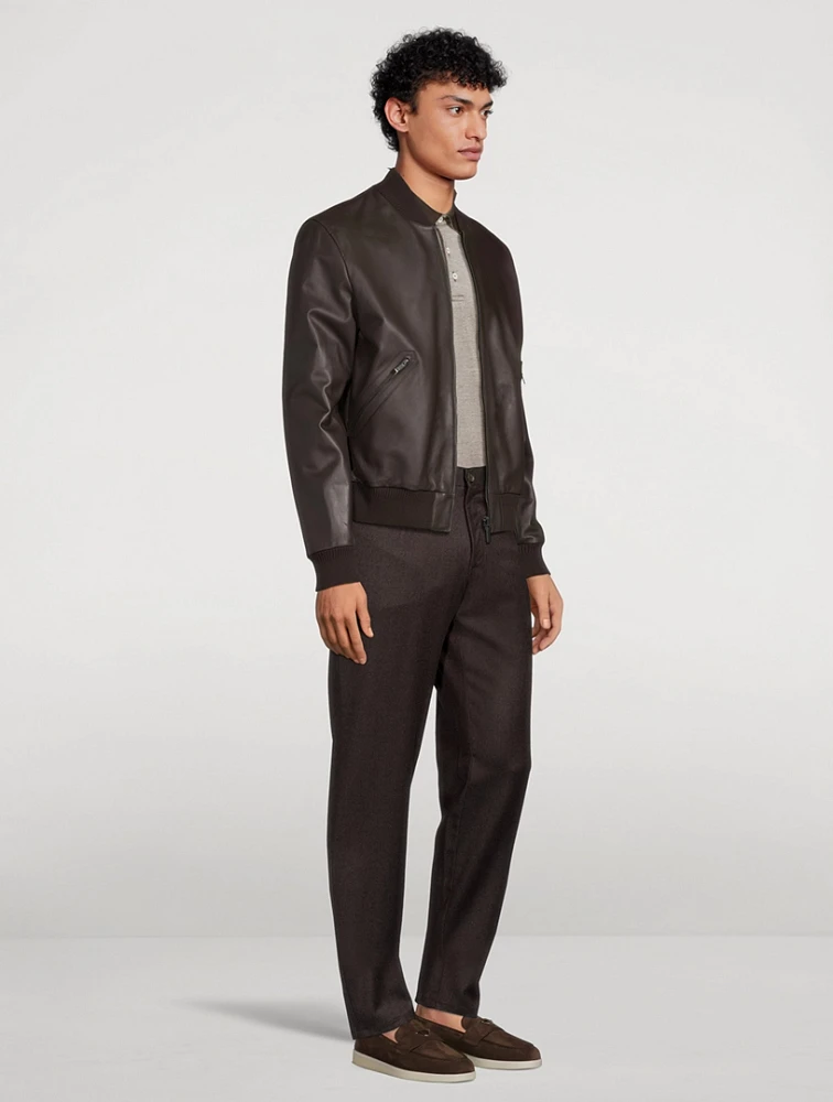 Reversible Leather Bomber Jacket