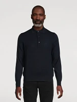 Wool Long-Sleeve Polo Shirt