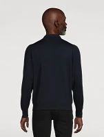 Wool Long-Sleeve Polo Shirt