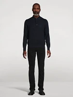 Wool Long-Sleeve Polo Shirt