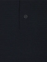 Wool Long-Sleeve Polo Shirt