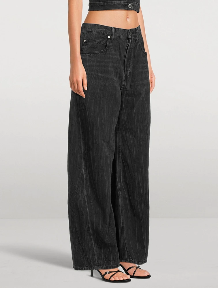 Creased Balloon-Leg Jeans