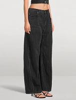 Creased Balloon-Leg Jeans