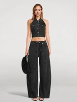 Creased Balloon-Leg Jeans