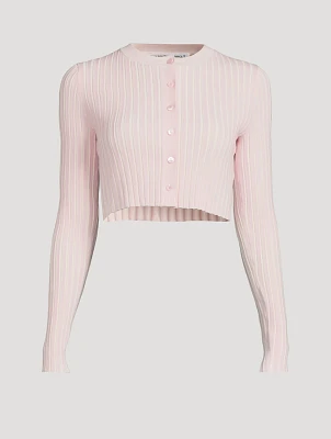 Cotton-Blend Shrunken Cropped Cardigan