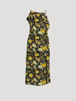Isla Asymmetric Midi Dress Floral Print